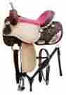 6630 Double T 14 15 16 Cowgirl Tough Pink Ribbon Barrel Saddle Set