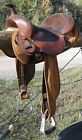 7104-96 Fabtron Brown Leather Cordura Western Saddle Semi Quarter Horse Bars