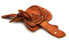 724051030204 Seat Western Novelty Miniature Saddle Tooled Tan Leather