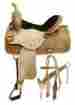 7861 Double T Rainbow Rhinestones Barrel Saddle Headstall Breastcollar Reins Set