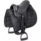 91179 Vidaxl Horse Riding Saddle Set Padded Blanket Fabric 8718475999126