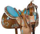 9510b Rough Out Blue Western Barrel Racing Trail Horse Saddle Tack