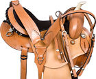 9557 1saddle New 15 16 Western Barrel Racing Pleasure Trail Horse Leather Saddle Tack Set