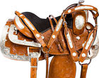 9627 1saddle 16 Western Show Saddle Leather Silver Parade Pleasure Trail Horse Tack Set