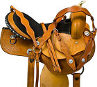 9785 1saddle 15 16 Western Barrel Racing Pleasure Trail Horse Leather Saddle Tack Set Tooled