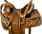 9865 1saddle New 16 Western Leather Silver Parade Show Trail Horse Saddle Tack Dark Oil