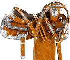 9883 1saddle Used 16 Western Show Silver Leather Saddle Parade Pleasure Trail Horse Tack Set