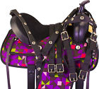 9963 1saddle 14 15 16 Western Pleasure Trail Barrel Racing Horse Saddle Tack Set Purple