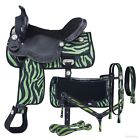 9ks14347p-640-14 Tough Inch Pro Trail Western Saddle Package Green 688499562201