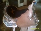 9sr27565p Silver Royal Saddle By All Leather Barrel Racing Crossed Pistols