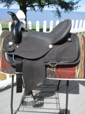 20515w-6 Abetta 16 Ftft Wide Black All Rounder Western Saddle Fqh Bars