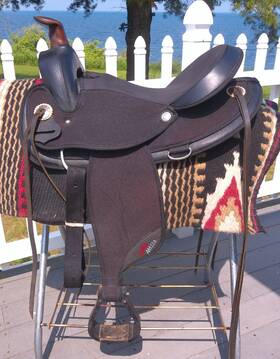 2054fc-6 Abetta 16 Ftft Black Flex Arabian Western Saddle Full Bars Antislip