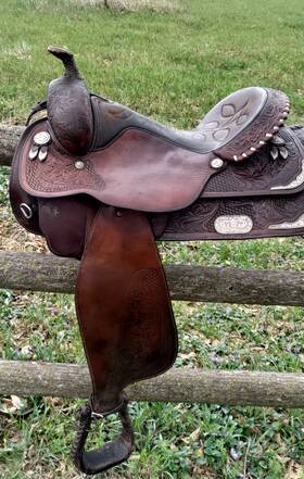 220399 American Saddlery Western Equitation Saddle By Solid Craftsmanship With Silver