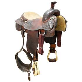 U155ammertrotr00 Ammerman Saddlery Used 15.5 Inch Trophy Team Roping Saddle Code