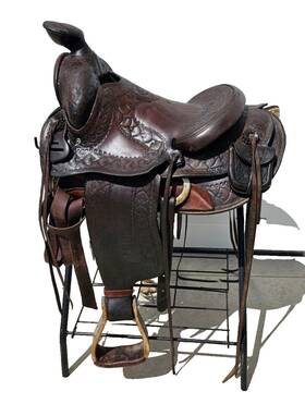 Austin Long 1940-50s Rare Custom Western Saddle Circa Cowboy Ranch 14 Inch