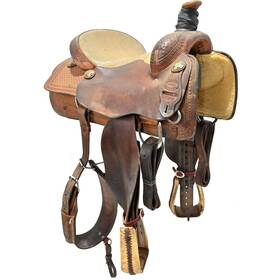 U155barmtr12dw Bar M By Carson River Used 15 Inch Team Roping Saddle Code