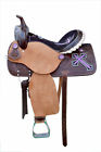 Barrel06 Aledo Saddlery Western Brown Rough Out Leather Hand Carved Barrel