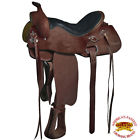 Bhos139db-16 Hilason Western Leather Trail Pleasure Horse Riding Saddle Dark Brown