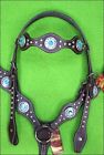Bhpa309dbcn076-set Hilason Western Leather Horse Headstall Breast Collar Brown 682269153675