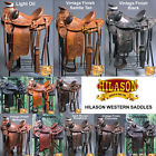 Bhwd013-main Western Hilason Big King Series Leather Wade Ranch Roping Cowboy Trail Saddle