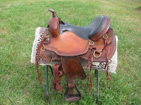 1664 Big Horn 17 Inch Leather/padded Ridgeline Flex Trail Saddle #1664