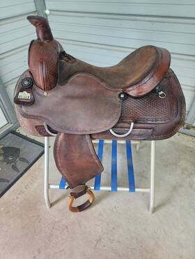 Sns16bghr828 Big Horn Used Older 16 Inch King Series Brown Color Roping Saddle #828 With Tooling