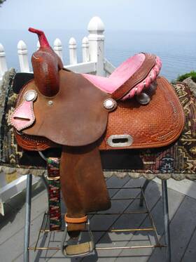 07-1655 Billy Cook 13ftft Qh Bars Pink Western Barrel Saddle Greenville Texas