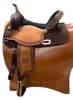 Billy Cook 10-1907 Half Breed Barrel Saddle Hot Oil 16 Inch Waffle Tooled/border #10-1907