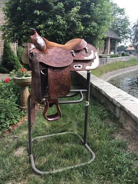 11834 Billy Cook Sulfer Ok Western Show Saddle Acorn/leaf Light Pecan Reg. #