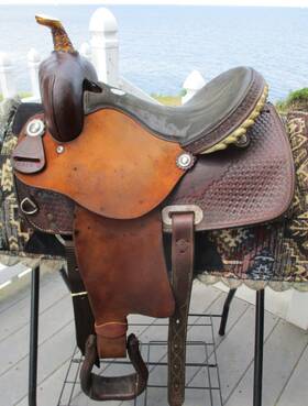 72285-4 Billy Cook 14ftft Fqh Bars Roughout Western Barrel Saddle Greenville Texas