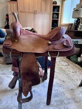 91-1729 Billy Cook 8540 Pro Cutter Western Saddle Brown Traditional 16 Inch Seat