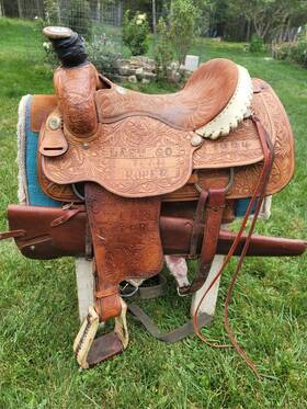9412592 Billy Cook Saddle -team Roper Champion - 1994 Trophy Full Leather Kit -last Go