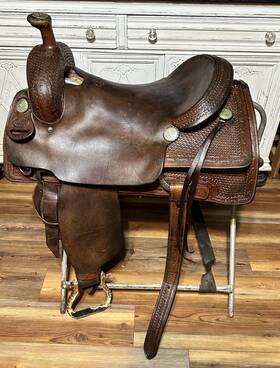 8965 Billy Cook - Sulphur Ok Used 17 Inch Ranch Cutter Saddle Model Euc