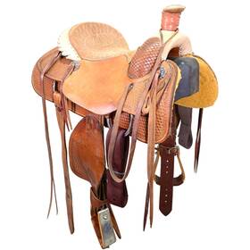 U135bcookytr12b Billy Cook Used 13.5 Inch Youth Roping Saddle Code