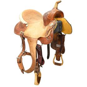 U145bcookbr8727 Billy Cook Used 14.5 Inch Barrel Racing Saddle Code