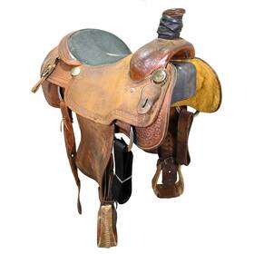 U155bcookjrtrst Billy Cook Used 15.5 Inch Team Roping Saddle Code