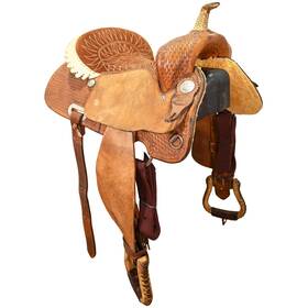 U15bcookbr12bkq Billy Cook Used 15 Inch Barrel Racing Saddle Code