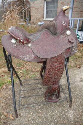 01234567 Billy Royal 14.5 Inch Seat Equitation Western Horse Saddle #3135 Arabian Round Skirt