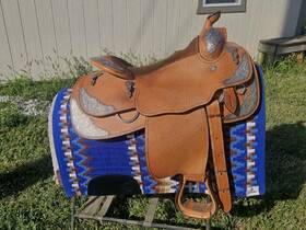 Br04221 Blue Ribbon Western Show Saddle - 16 Inch Padded To 15.5 Used