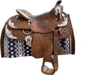 Br95269 Blue Ribbon 16 Inch Western Show Saddle And Bag Kept In Non-smoking Home