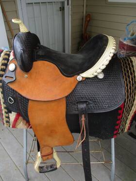 9551 Blue Ridge 15ftft Fqh Bars #9551 Black Leather Western Barrel Saddle Usa