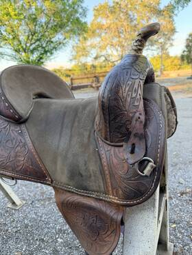 06595 Bob Marshall Brown Leather Pleasure Trail Saddle Traditional 15 In