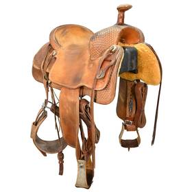 U16bward125 Brandon Ward Used 16 Inch Ranch Roping Saddle Code