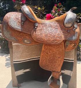 3629 Broken Horn Saddlery 15 Inch Silver Western Pleasure Show Saddle Stunning