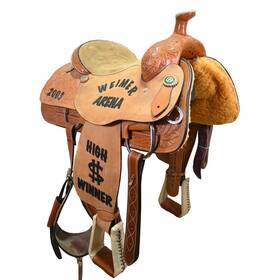 U155c-ctrweimer C-c Used 15.5 Inch Trophy Team Roping Saddle Code