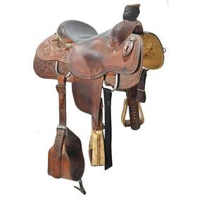 U145chadmtr12fl Cactus Used 14.5 Inch Chad Master Saddlery Team Roping Saddle Code