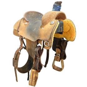 U145relent566009 Cactus Used 14.5 Inch Relentless By Team Roping Saddle Code