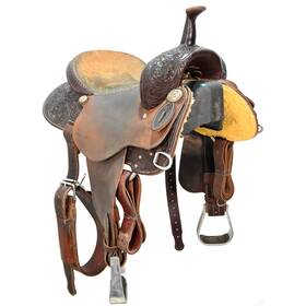 U145scabrcho3053 Cactus Used 14.5 Inch Saddlery Barrel Racing Saddle Code