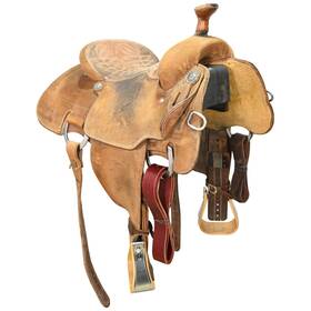 U145scatrross Cactus Used 14.5 Inch Team Roping Saddle Code