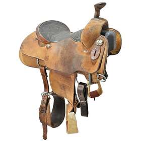U14chadmro18813 Cactus Used 14 Inch Chad Masters Team Roping Saddle By Saddlery